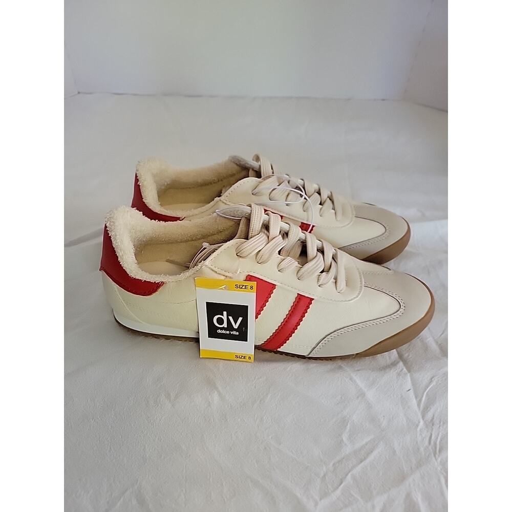 Sneaker Size 8 Womens Dolce Vita Revie Cream/Red/Grey-US - Picture 6 of 6